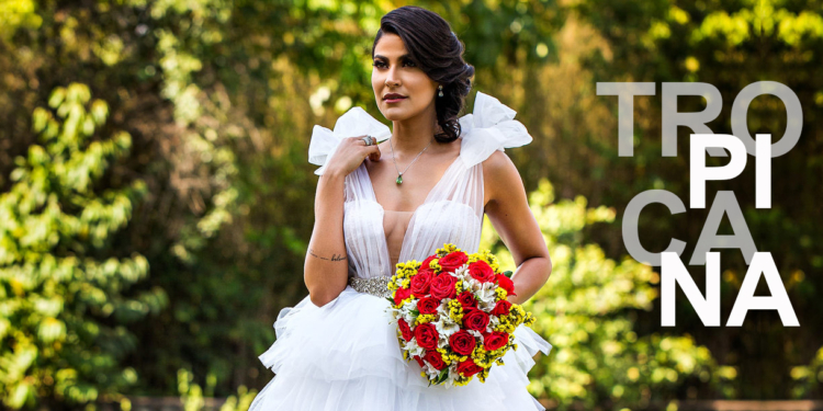 “Tropicana.” Vamos celebrar o Mês da Noivas em um editorial com vestidos exclusivos de Saulo Spoljarick