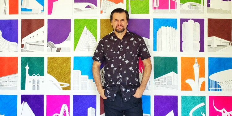 “Brasília em Linhas”: exposição do artista Jailson Belfort reabre o espaço Oscar Niemeyer