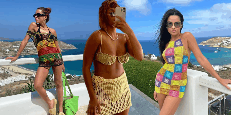Novo mood: biquínis e saídas de crochê são tendência entre celebridades no verão europeu