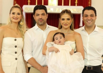 Thássia Naves celebra o batizado de seu primeiro filho, Joaquim