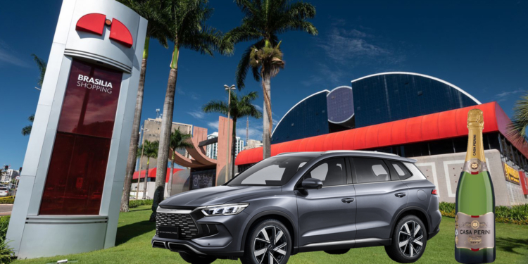 Natal do Brasília Shopping tem Compre e Ganhe com Espumante Casa Perini e sorteio de BYD 0km