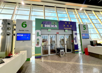 Aeroporto de Brasília embarca na torcida e inaugura o “Portão do Hexa” durante o torneio
