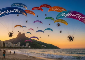 Em contagem regressiva para a venda geral, Rock in Rio promove show aéreo inédito sobre praias cariocas